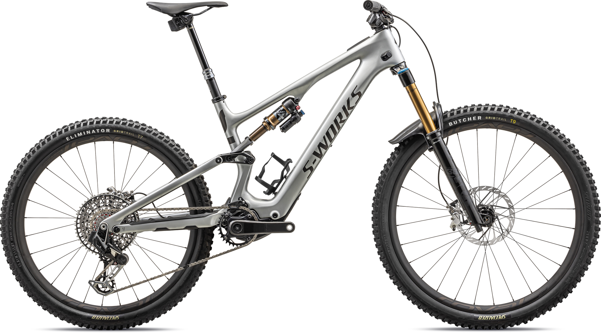 Specialized S-Works Turbo Levo SL 2 Carbon - Gloss Brushed Black Liquid Metal / Satin Black Chrome Foil