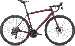 Specialized Aethos Pro - SRAM Force eTap AXS - Maroon / Black Tint Edge Fade