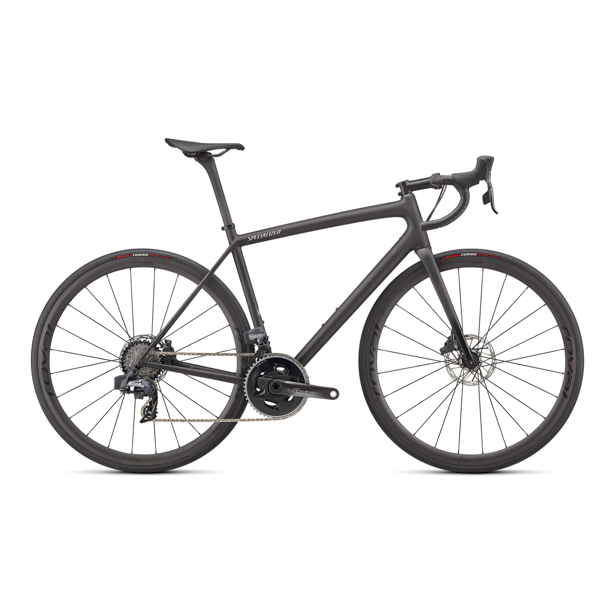 Specialized Aethos Pro - SRAM Force eTap AXS - Carbon / Flake Silver / Gloss Black Fork Fade