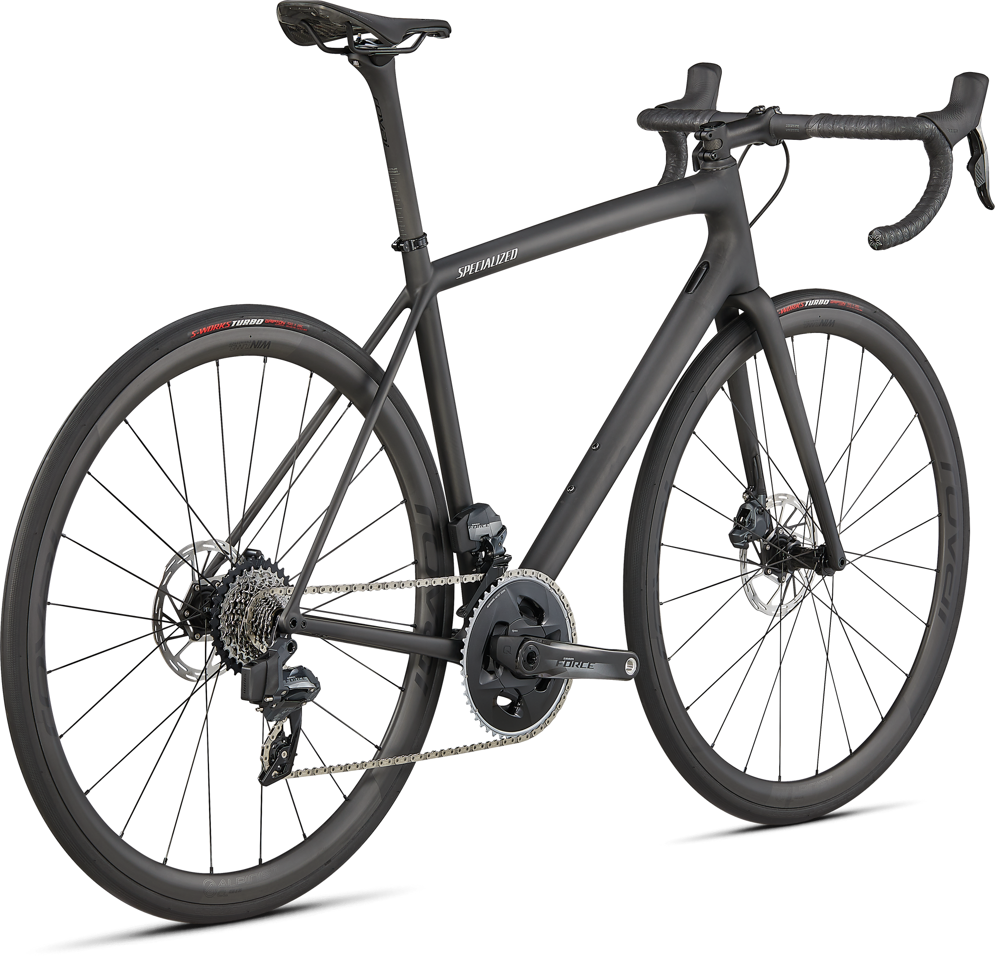 Specialized Aethos Pro - SRAM Force eTap AXS - Carbon / Flake Silver / Gloss Black Fork Fade