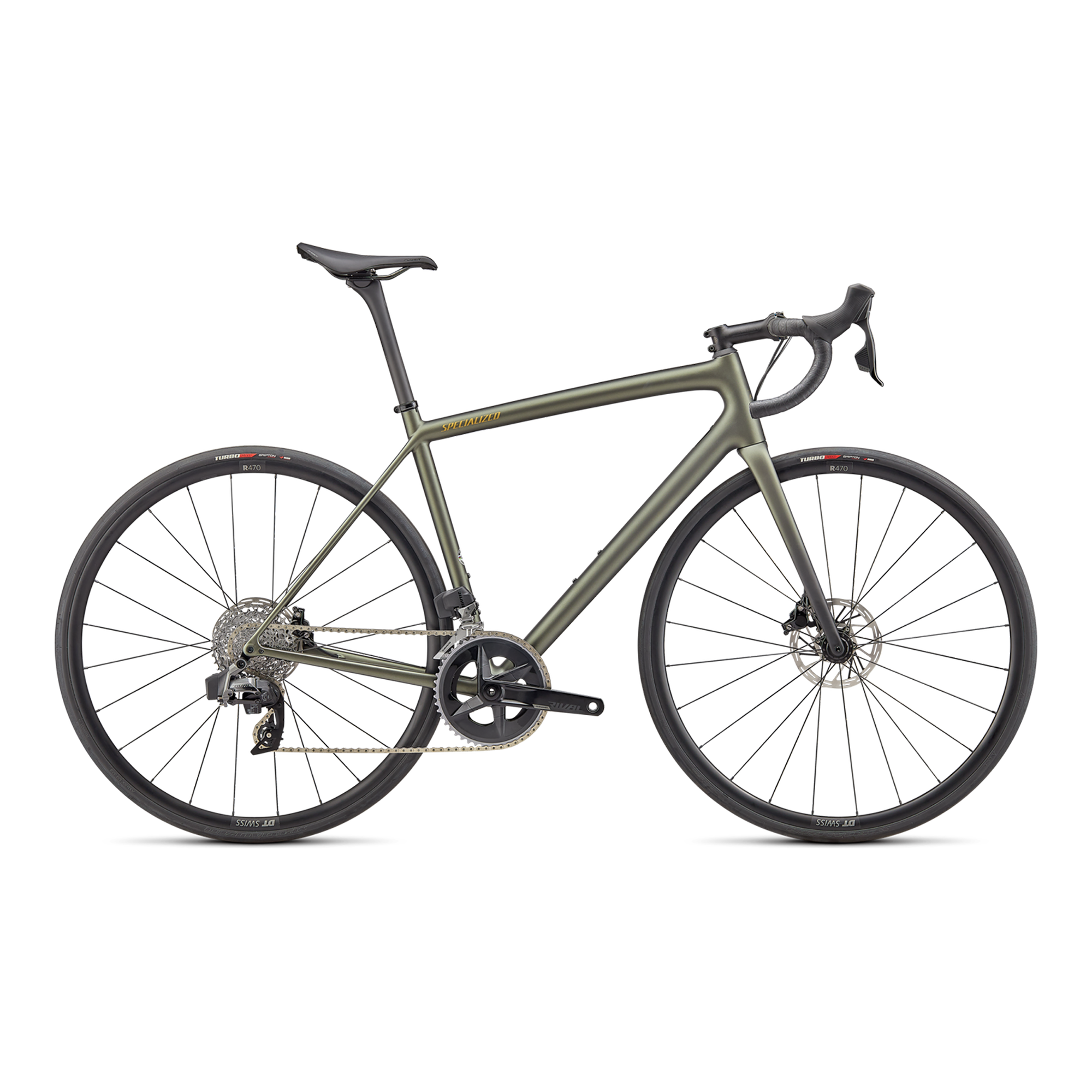 Specialized Aethos Comp - SRAM Rival eTAP AXS - Satin Metallic Moss/Gold/Carbon Fade