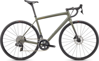 Specialized Aethos Comp - SRAM Rival eTAP AXS - Satin Metallic Moss/Gold/Carbon Fade