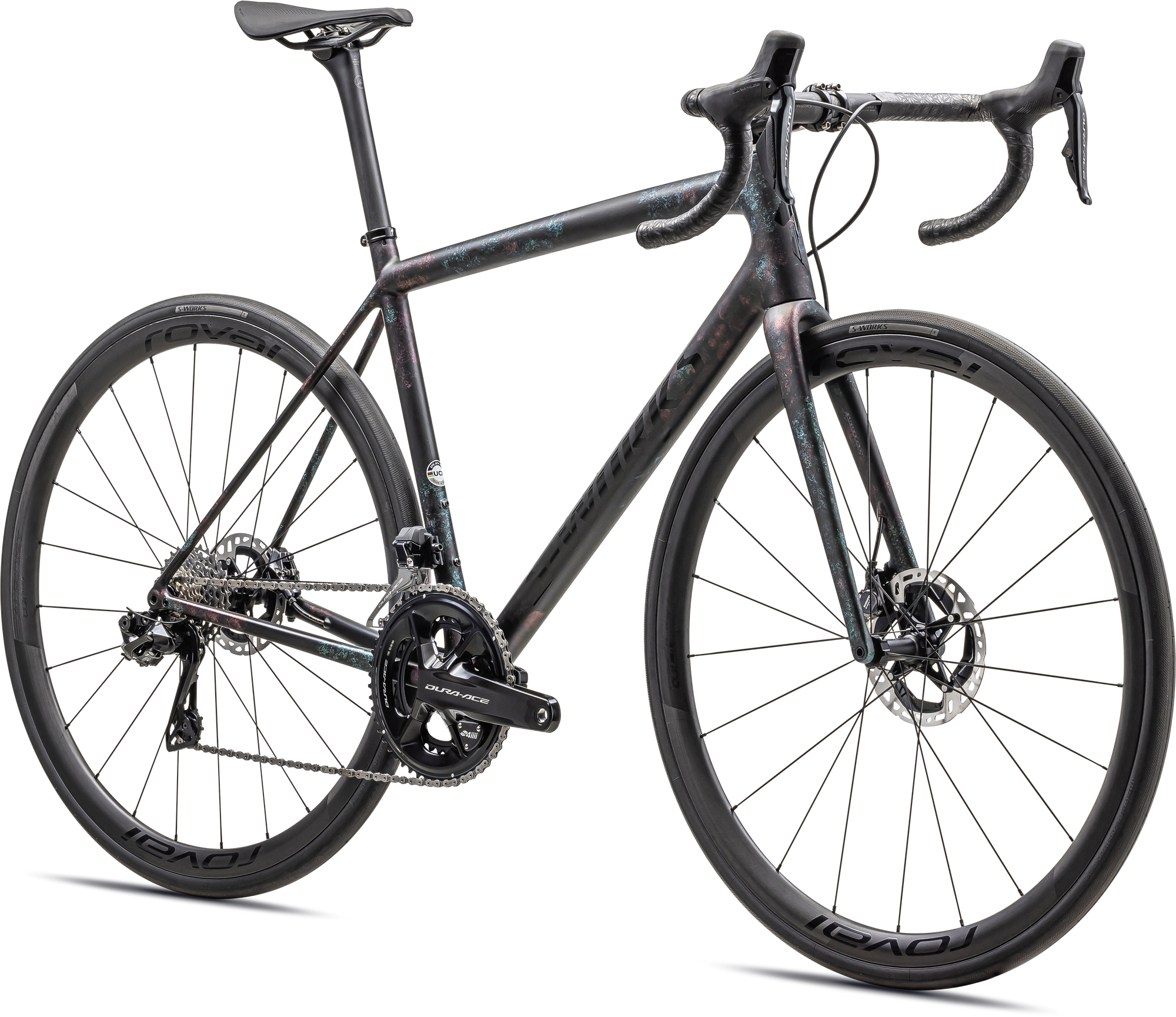Specialized S-Works Aethos - Shimano Dura-Ace Di2 - Gloss Obsidian/Lapis + Abalone Organic Color Run/Obsidian