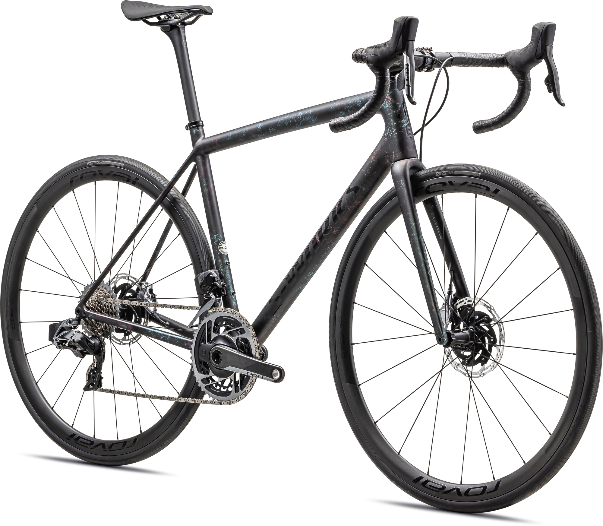 Specialized S-Works Aethos - SRAM RED eTAP AXS - Gloss Obsidian/Lapis + Abalone Organic Color Run/Obsidian