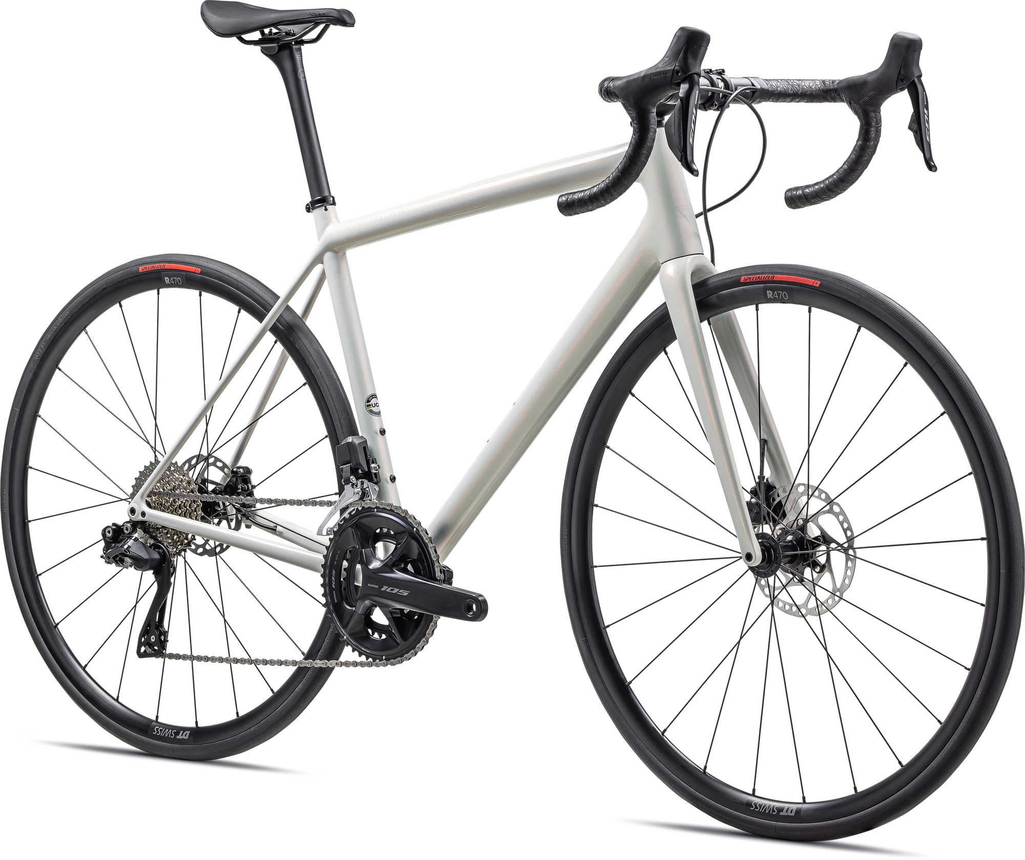 Specialized Aethos Comp - Shimano 105 Di2 - Gloss 100% Red Ghost Pearl Over Dune White/Dune White