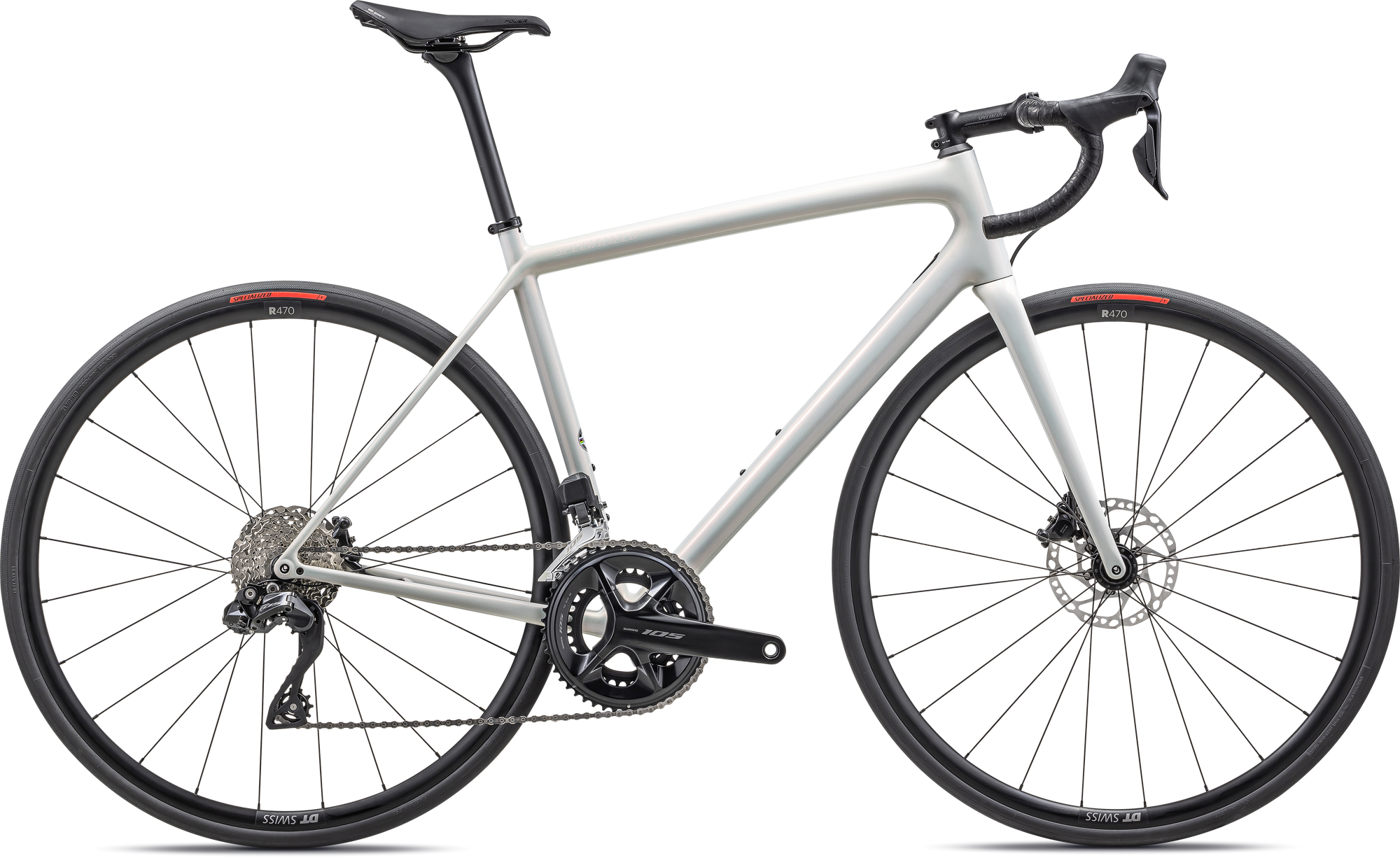 Specialized Aethos Comp - Shimano 105 Di2 - Gloss 100% Red Ghost Pearl Over Dune White/Dune White