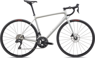 Specialized Aethos Comp - Shimano 105 Di2 - Gloss 100% Red Ghost Pearl Over Dune White/Dune White