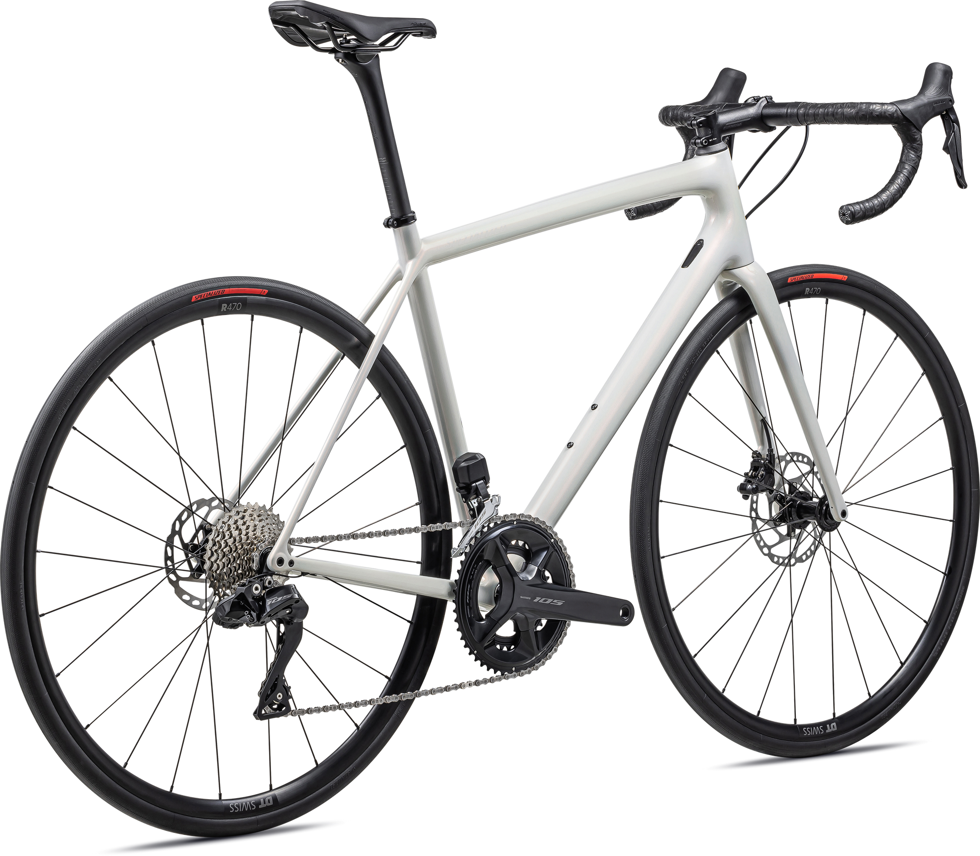 Specialized Aethos Comp - Shimano 105 Di2 - Gloss 100% Red Ghost Pearl Over Dune White/Dune White
