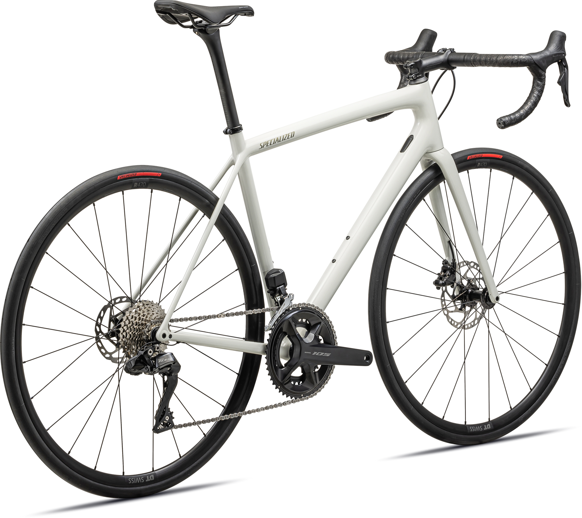 Specialized Aethos Comp - Shimano 105 Di2 - Gloss Dune White Metallic Spruce