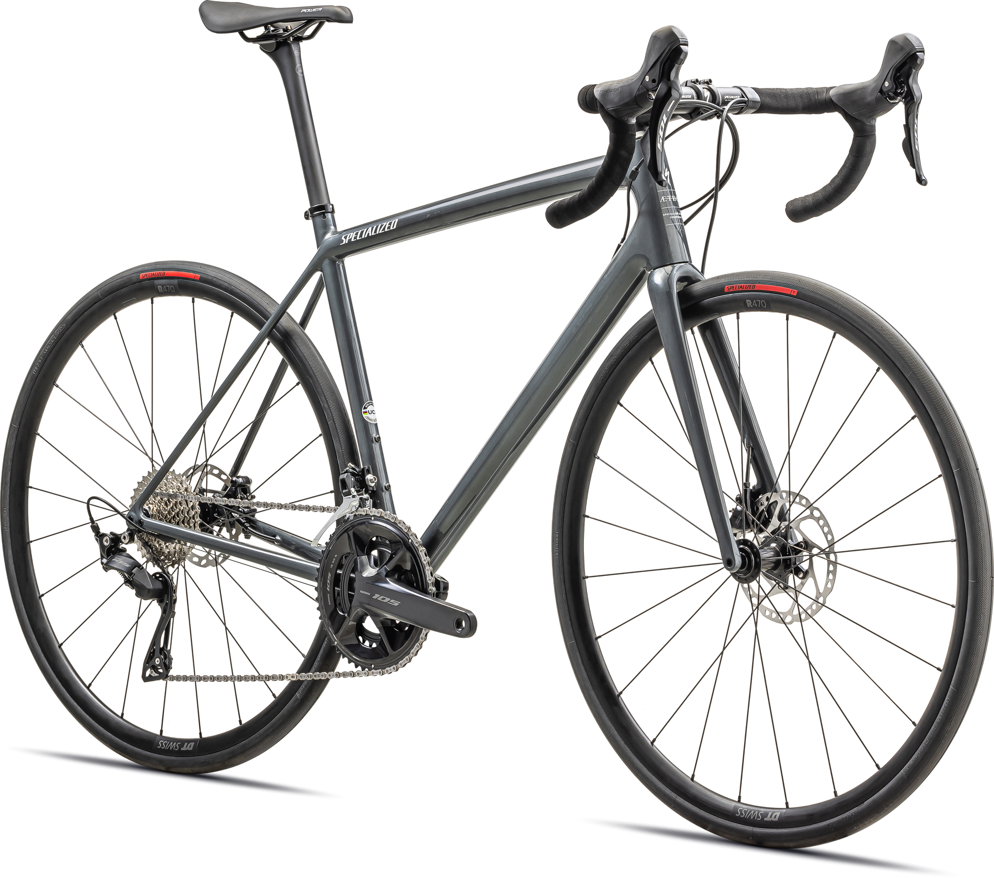 Specialized Aethos Sport - Shimano 105 - Gloss Fog Tint Carbon Dune White