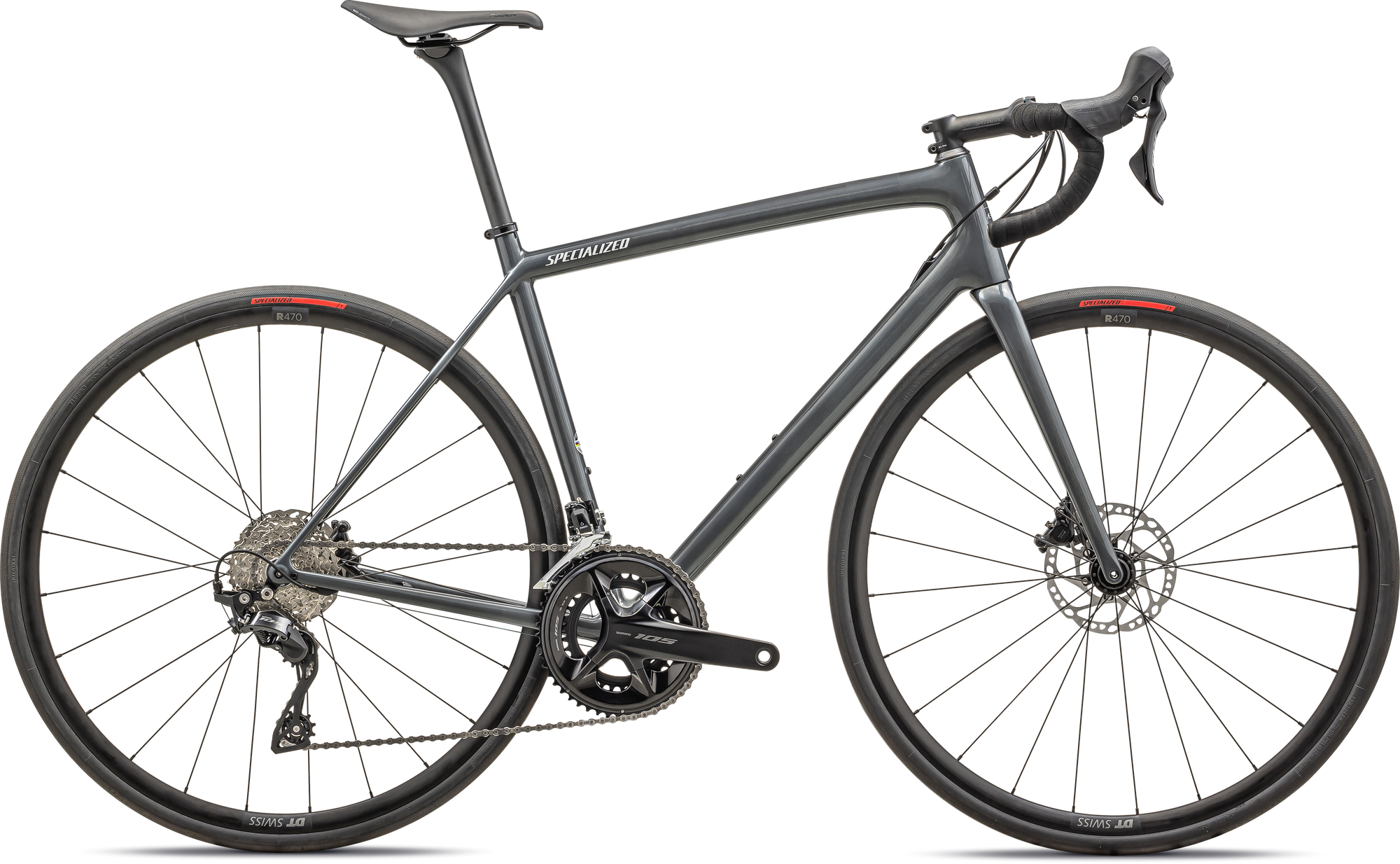 Specialized Aethos Sport - Shimano 105 - Gloss Fog Tint Carbon Dune White