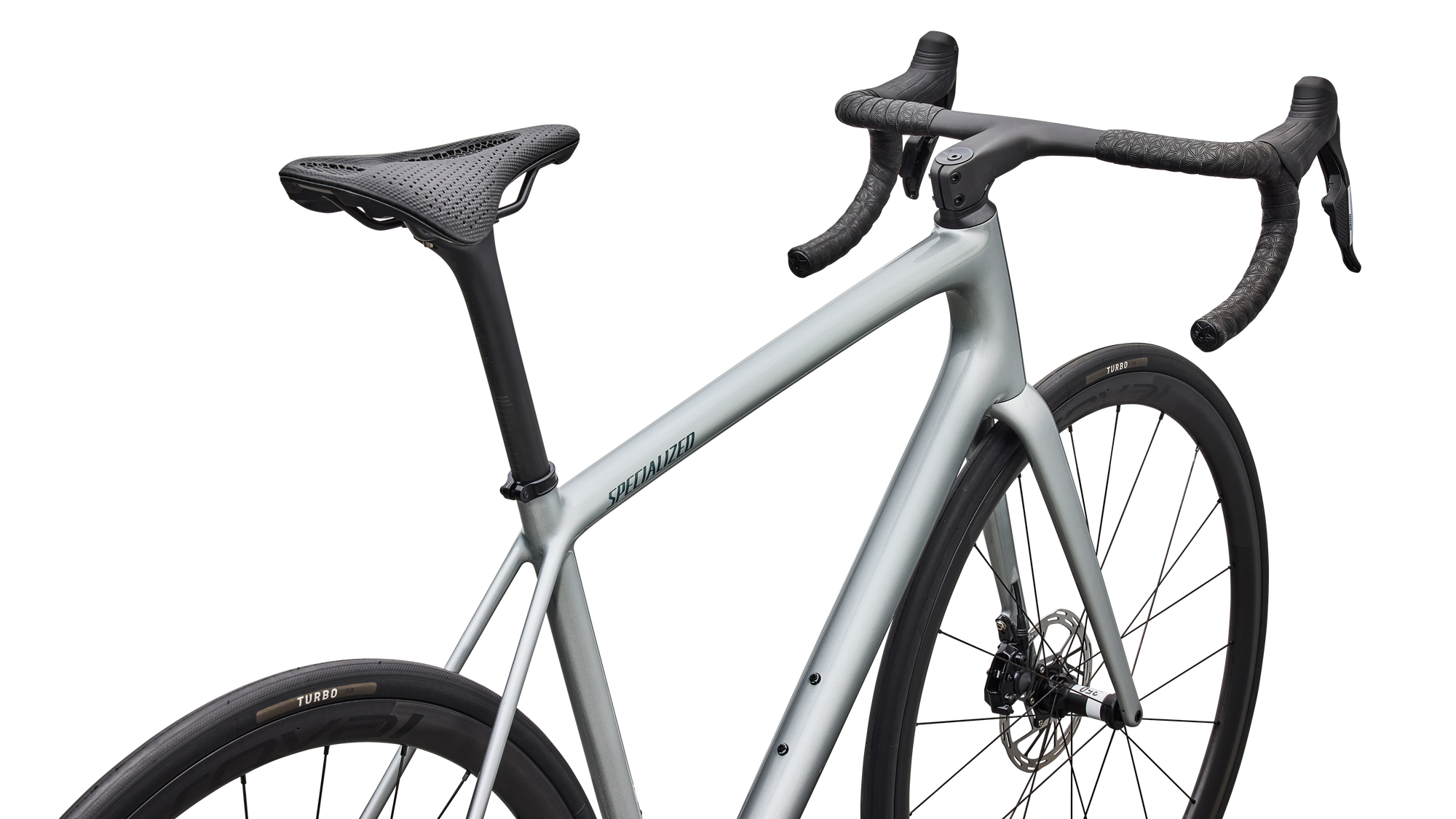 Specialized Aethos 2 Pro - SRAM Force AXS - Gloss Shadow Silver / Emerald Metallic