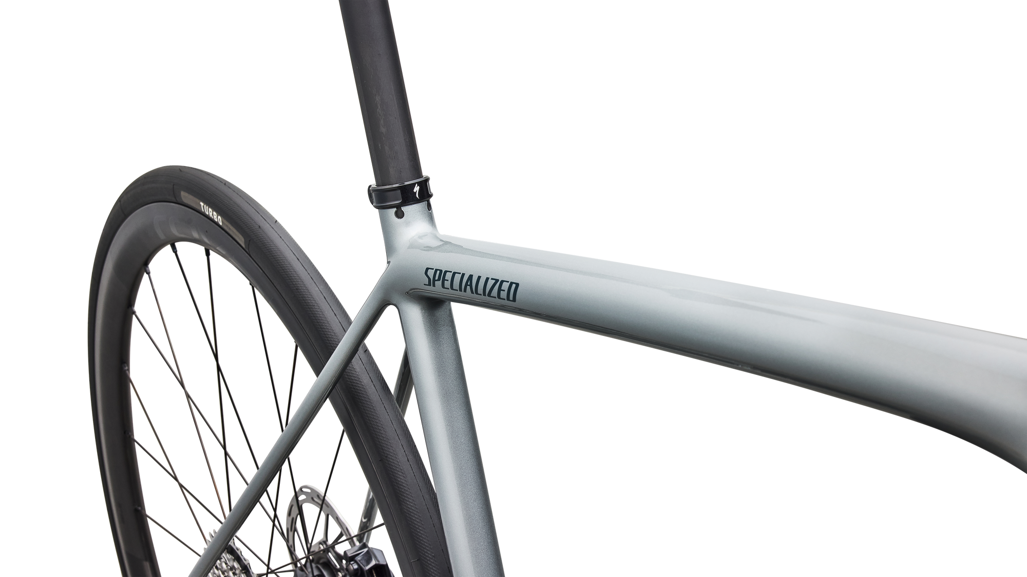 Specialized Aethos 2 Pro - SRAM Force AXS - Gloss Shadow Silver / Emerald Metallic