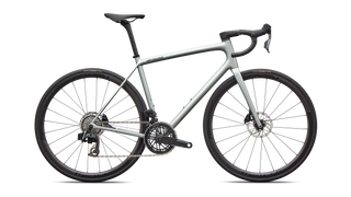 Specialized Aethos 2 Pro - SRAM Force AXS - Gloss Shadow Silver / Emerald Metallic