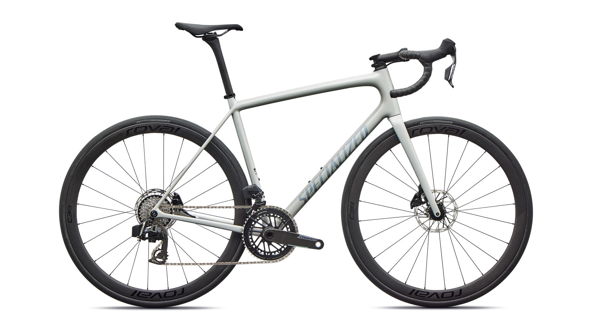 Specialized Aethos 2 Expert - SRAM Force AXS - Gloss Dolomite Metallic / Blue Pearl Over Shadow Silver