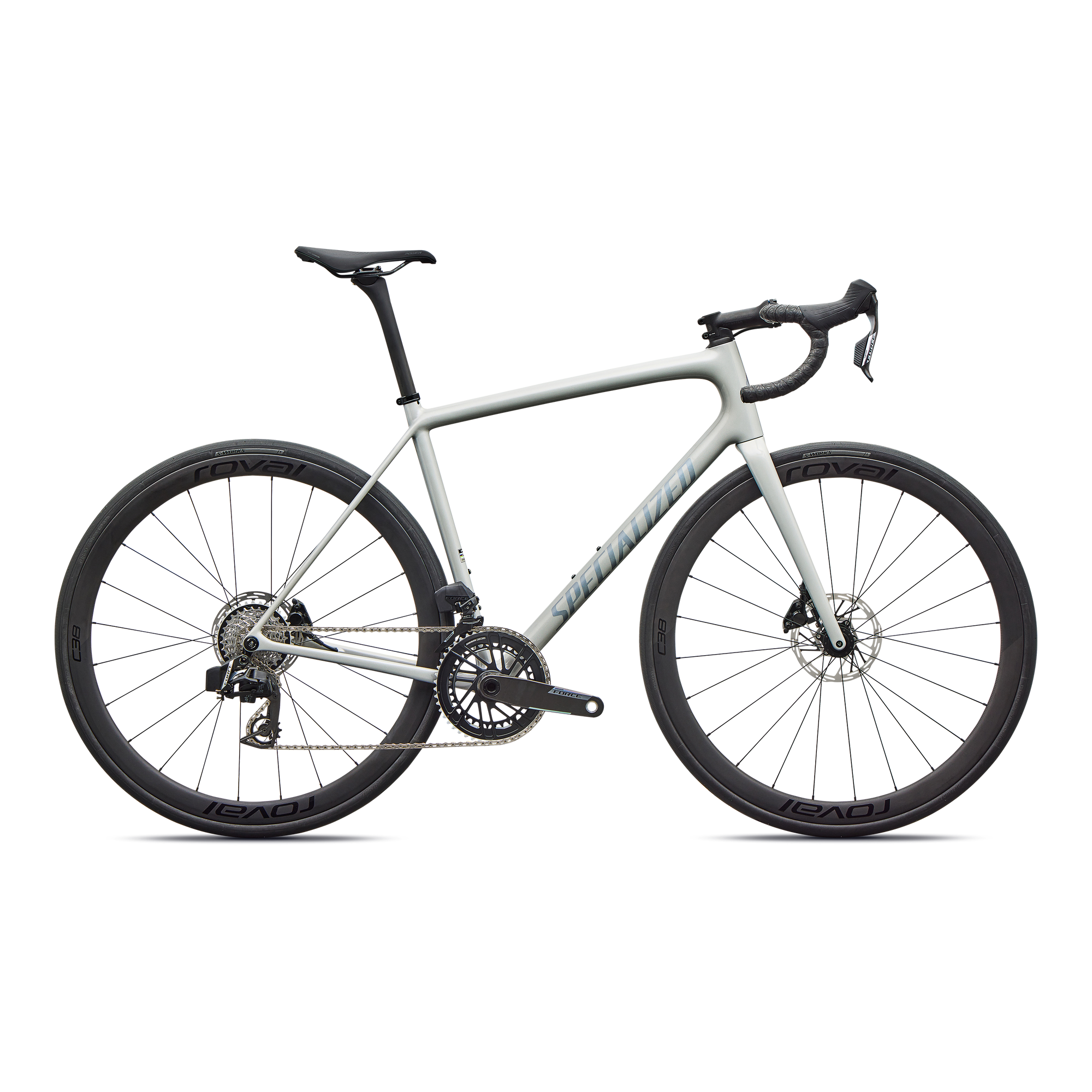 Specialized Aethos 2 Expert - SRAM Force AXS - Gloss Dolomite Metallic / Blue Pearl Over Shadow Silver