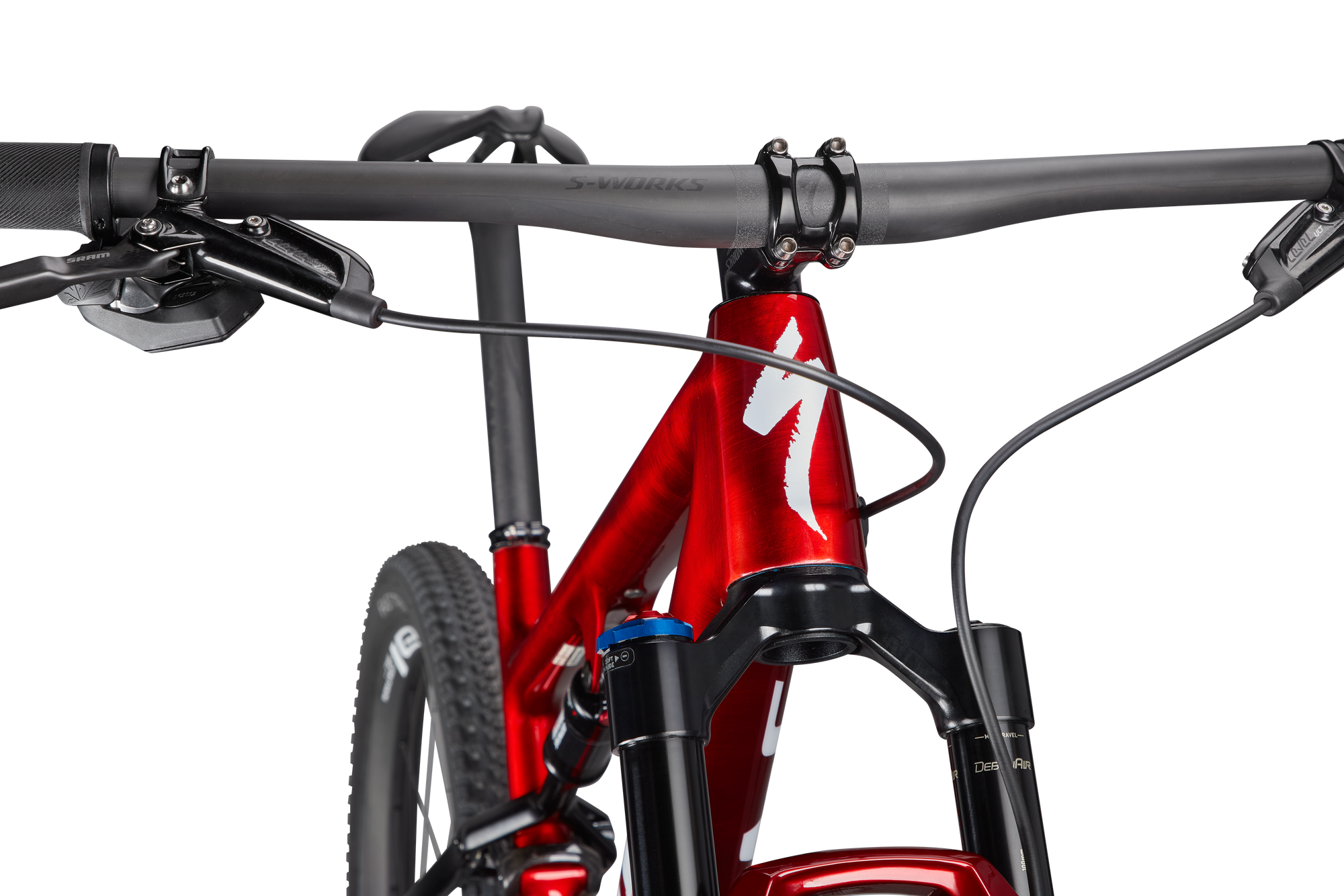 Specialized S-Works Epic - Gloss Red Tint Fade Over Brushed Silver/Tarmac Black/White W/ Gold Pearl