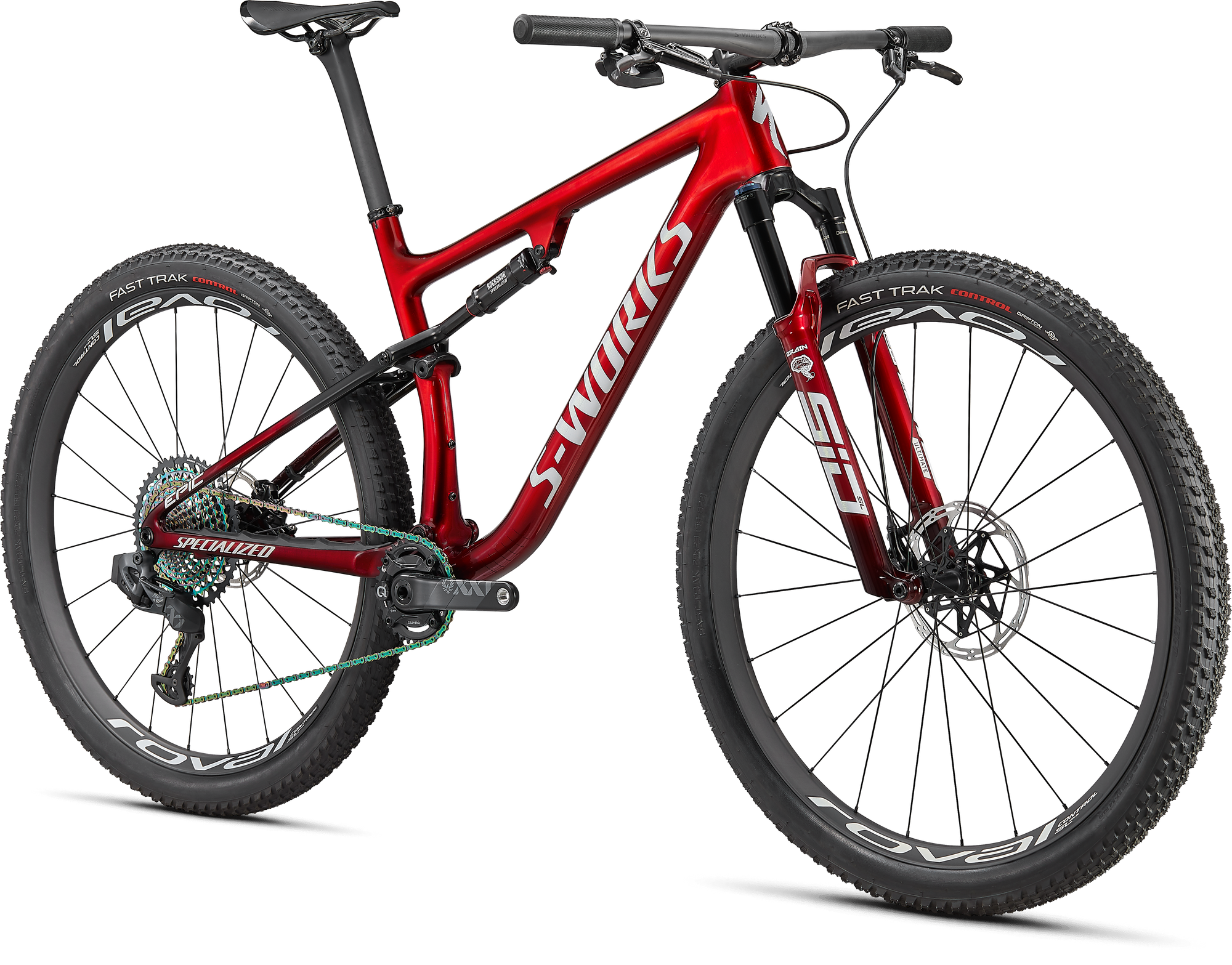 Specialized S-Works Epic - Gloss Red Tint Fade Over Brushed Silver/Tarmac Black/White W/ Gold Pearl