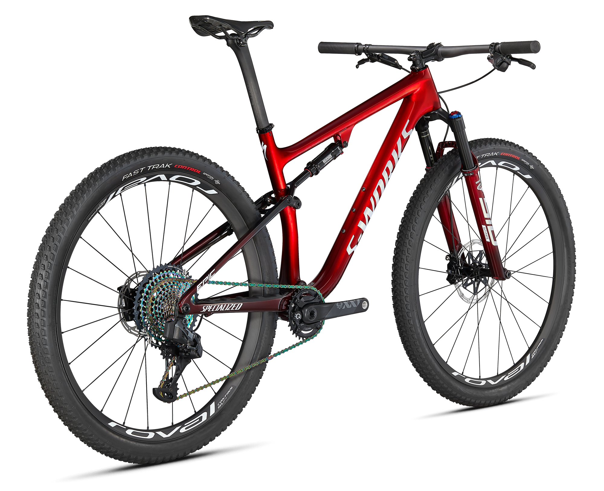 Specialized S-Works Epic - Gloss Red Tint Fade Over Brushed Silver/Tarmac Black/White W/ Gold Pearl