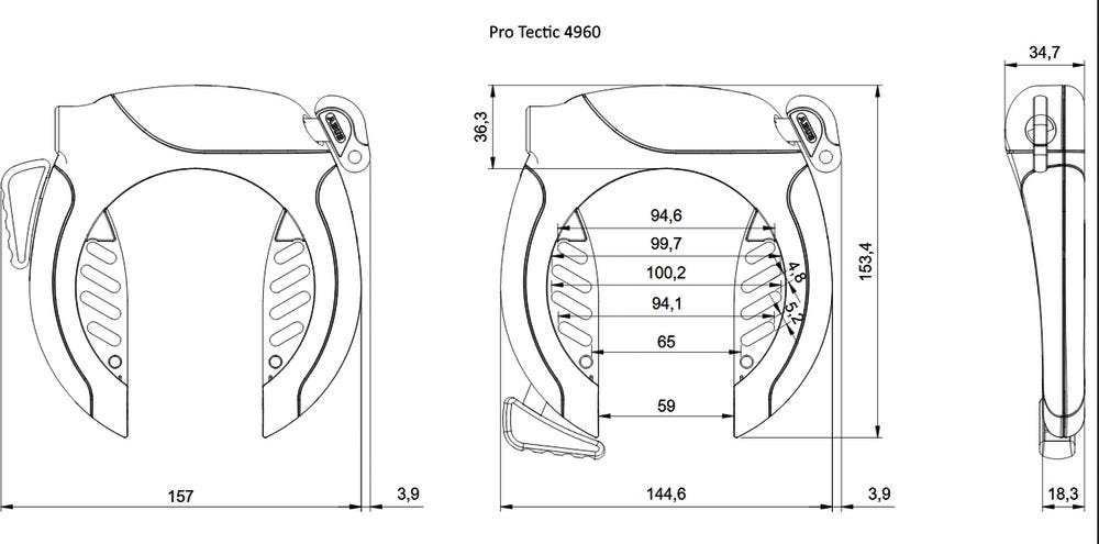 Abus Pro Tectic 4960 LH Non Key Retaining Frame Lock Black