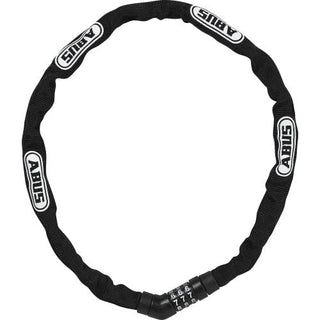 Abus Steel-O-Chain 4804 Combo - 75cm X 4mm Black - No Brkt