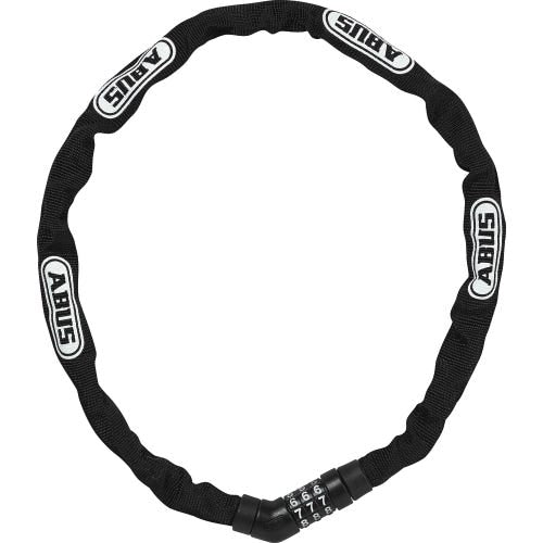 Abus Steel-O-Chain 4804 Combo - 75cm X 4mm Black - No Brkt