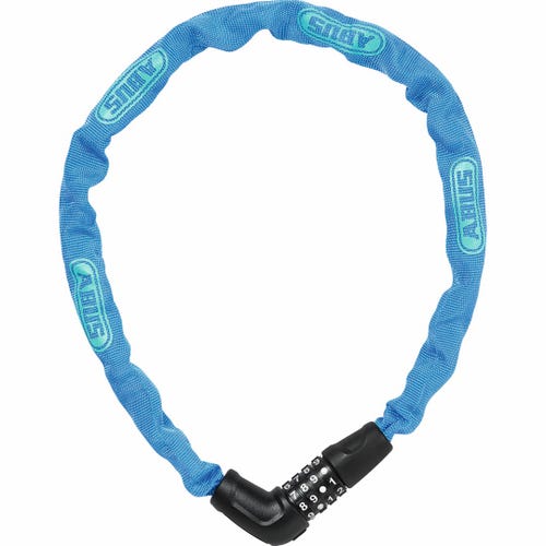 Abus Steel-O-Chain 5805C Combo - 75cm X 5mm Blue - No Brkt
