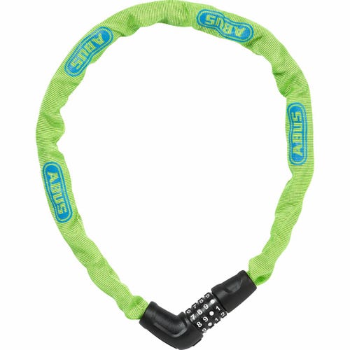 Abus Steel-O-Chain 5805C Combo - 75cm X 5mm Lime - No Brkt