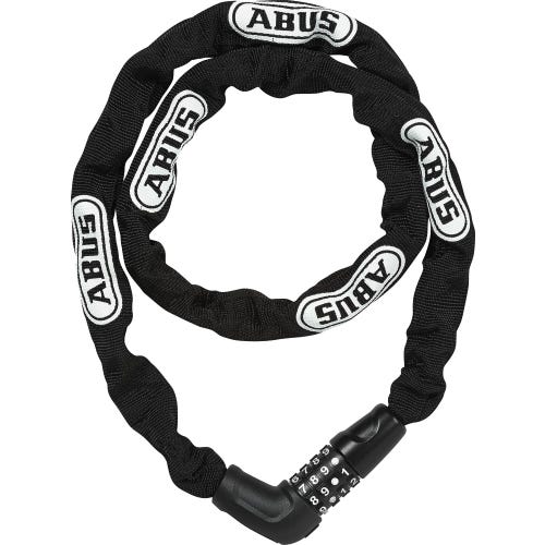 Abus Steel-O-Chain 5805C Combo - 110cm Black X 5mm - No Brkt