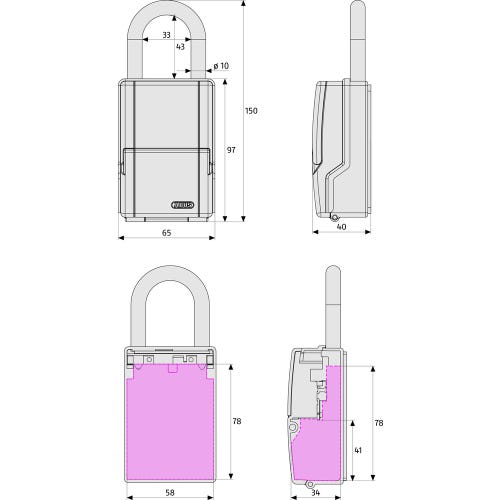 Abus Keygarage 737 Mini Shackle 33mm ID 4 Digit Code