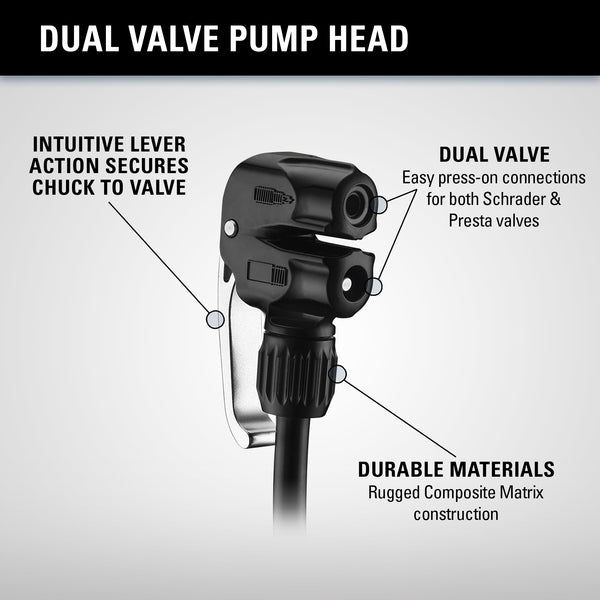 Lezyne Floor Pump Dual Valve Head
