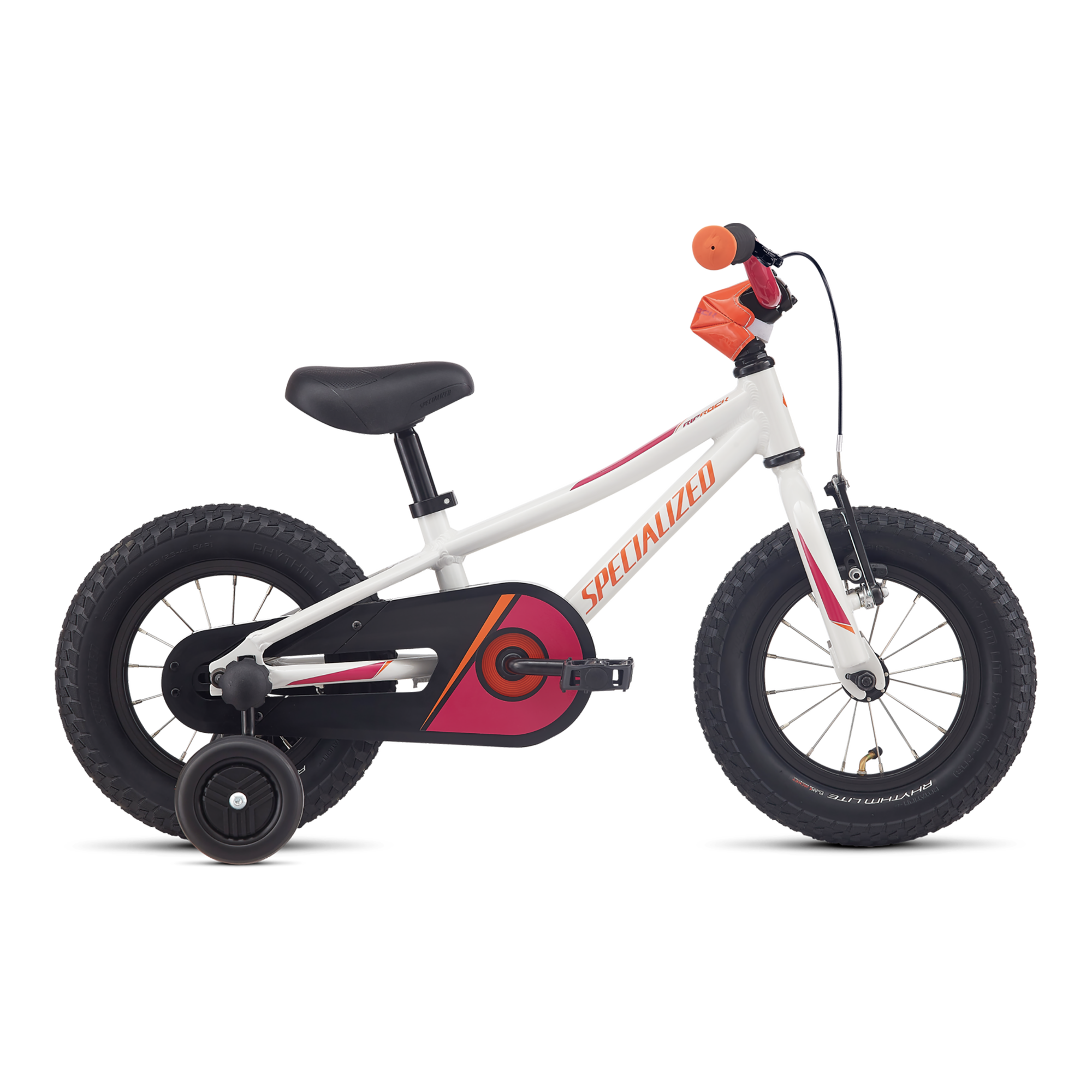 Specialized Riprock Coaster 12 - White Metallic Silver / Flake Pink / Moto Oragne