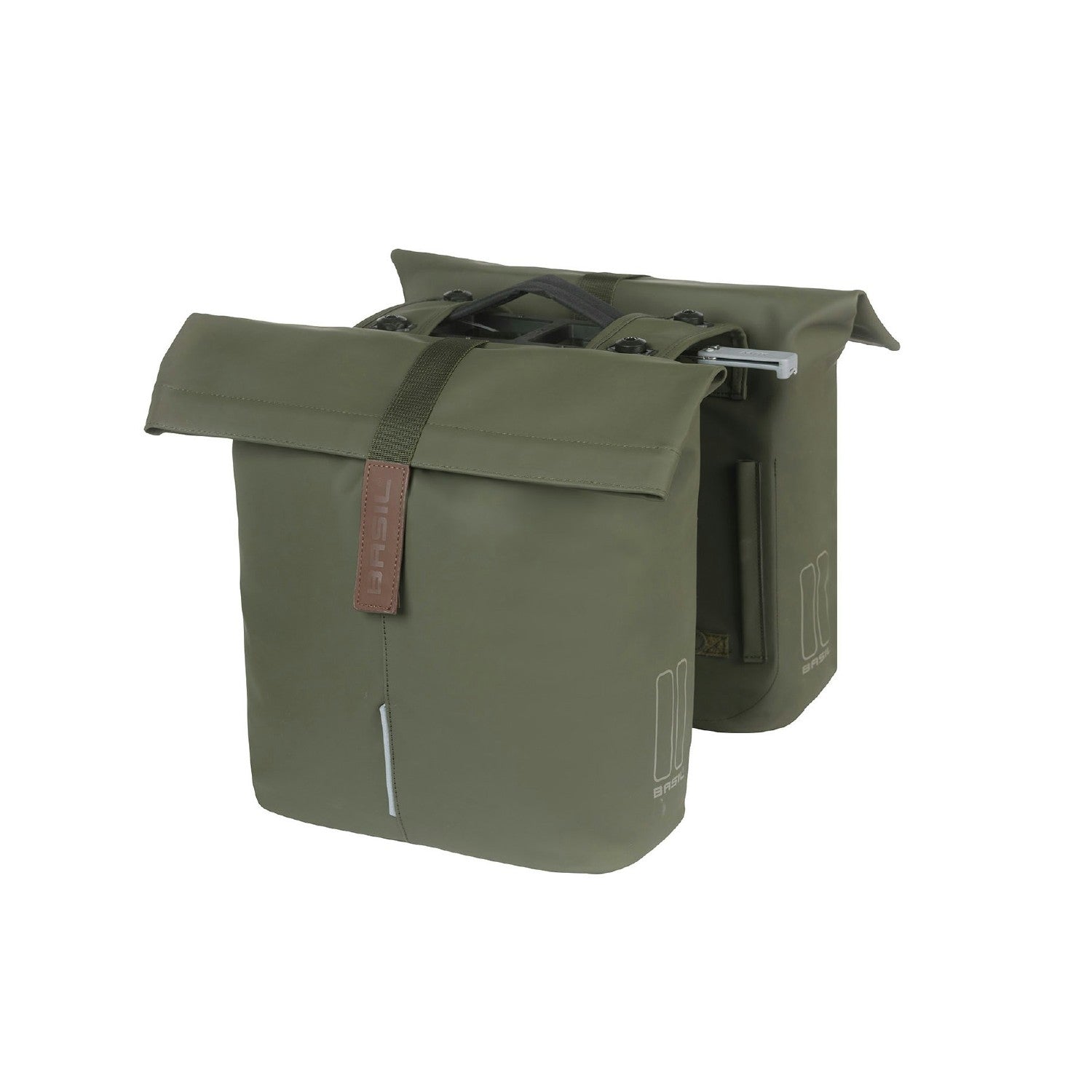 Basil City Double Double Pannier Bag Mik 32L - Moss Green