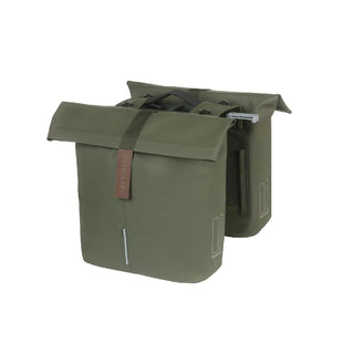 Basil City Double Double Pannier Bag Mik 32L - Moss Green