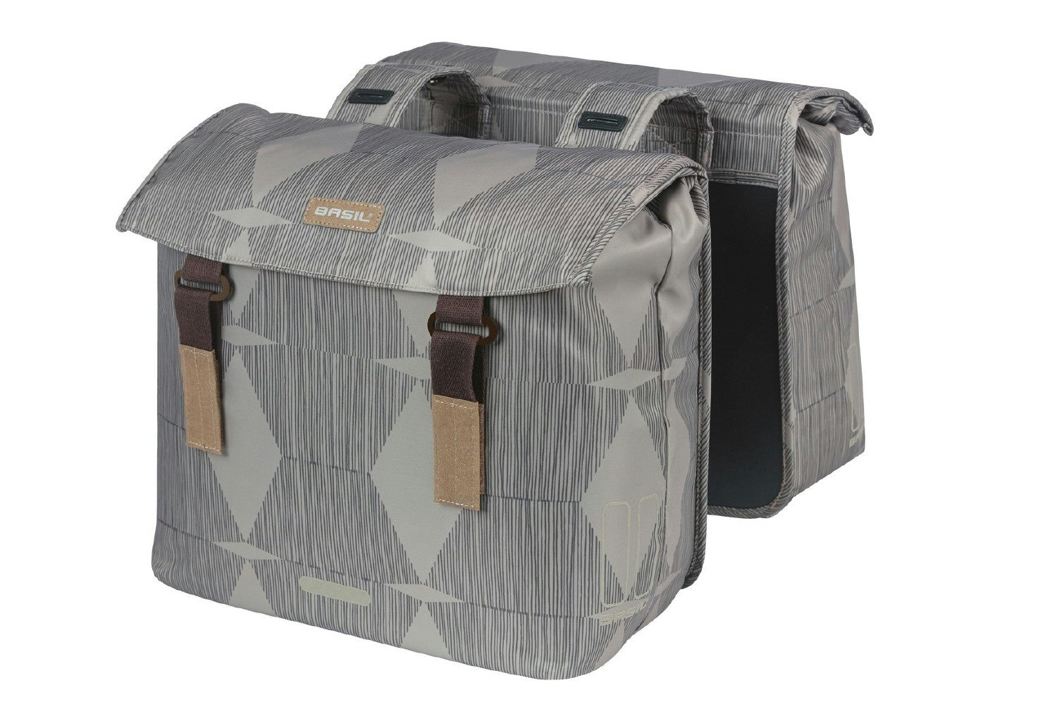 Basil Elegance Double Pannier Bag 40-49L - Chateau Taupe