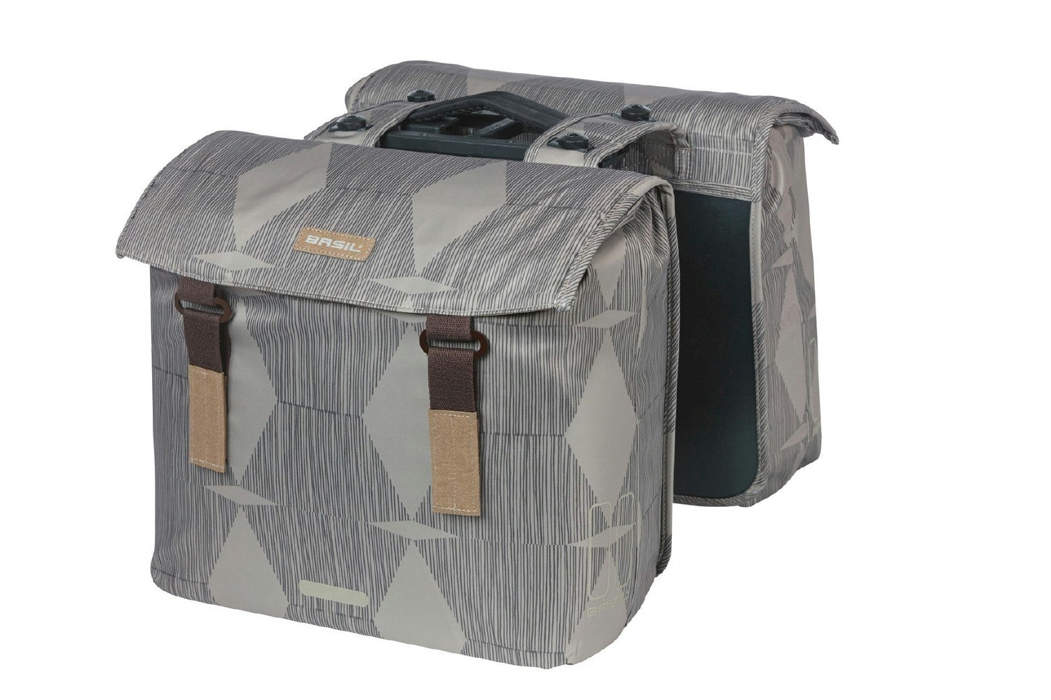 Basil Elegance Double Pannier Bag Mik 40-49L - Chateau Taupe