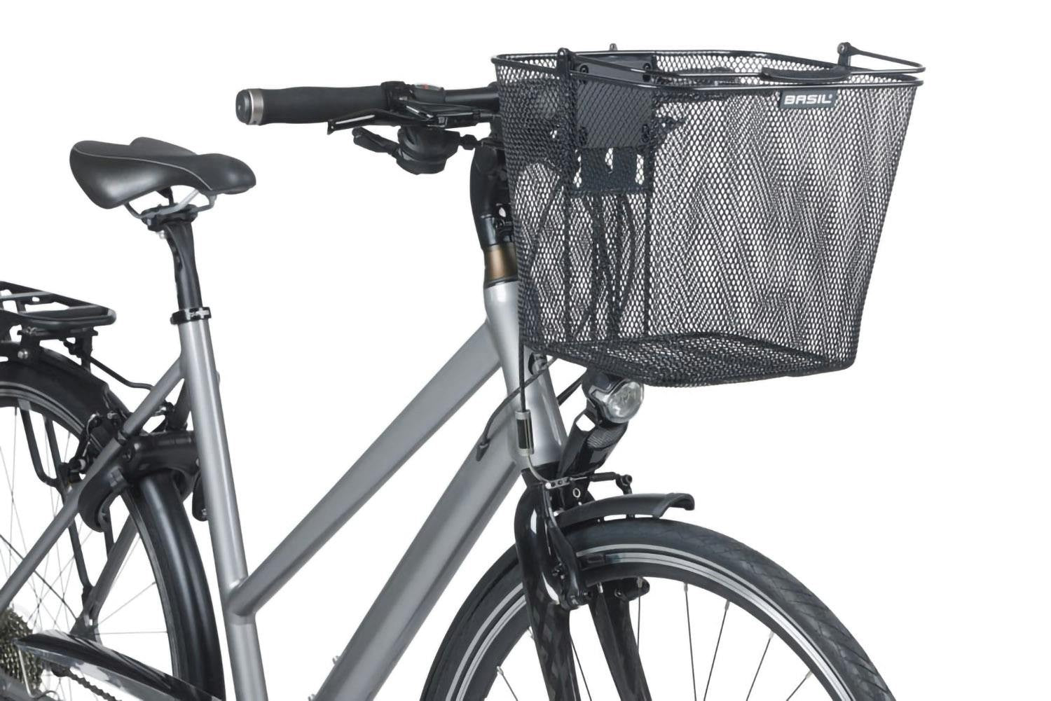 Basil Bilbao Front Basket KF Including Handlebar Holder - Black