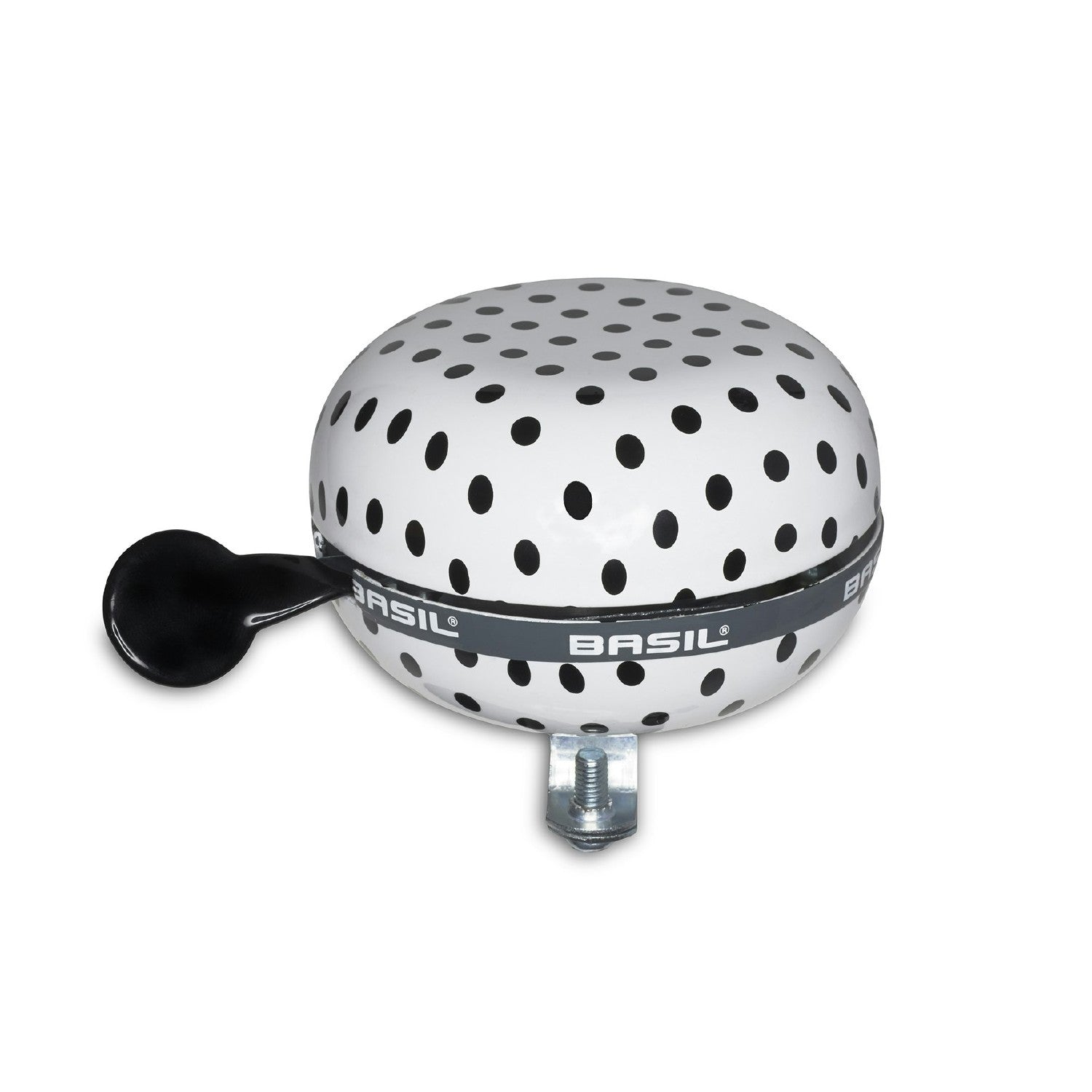 Basil Polkadot Big Bell 80MM - White/Black Dots