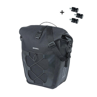 Basil Navigator Waterproof MIK Studs Single Bag 22L - Black