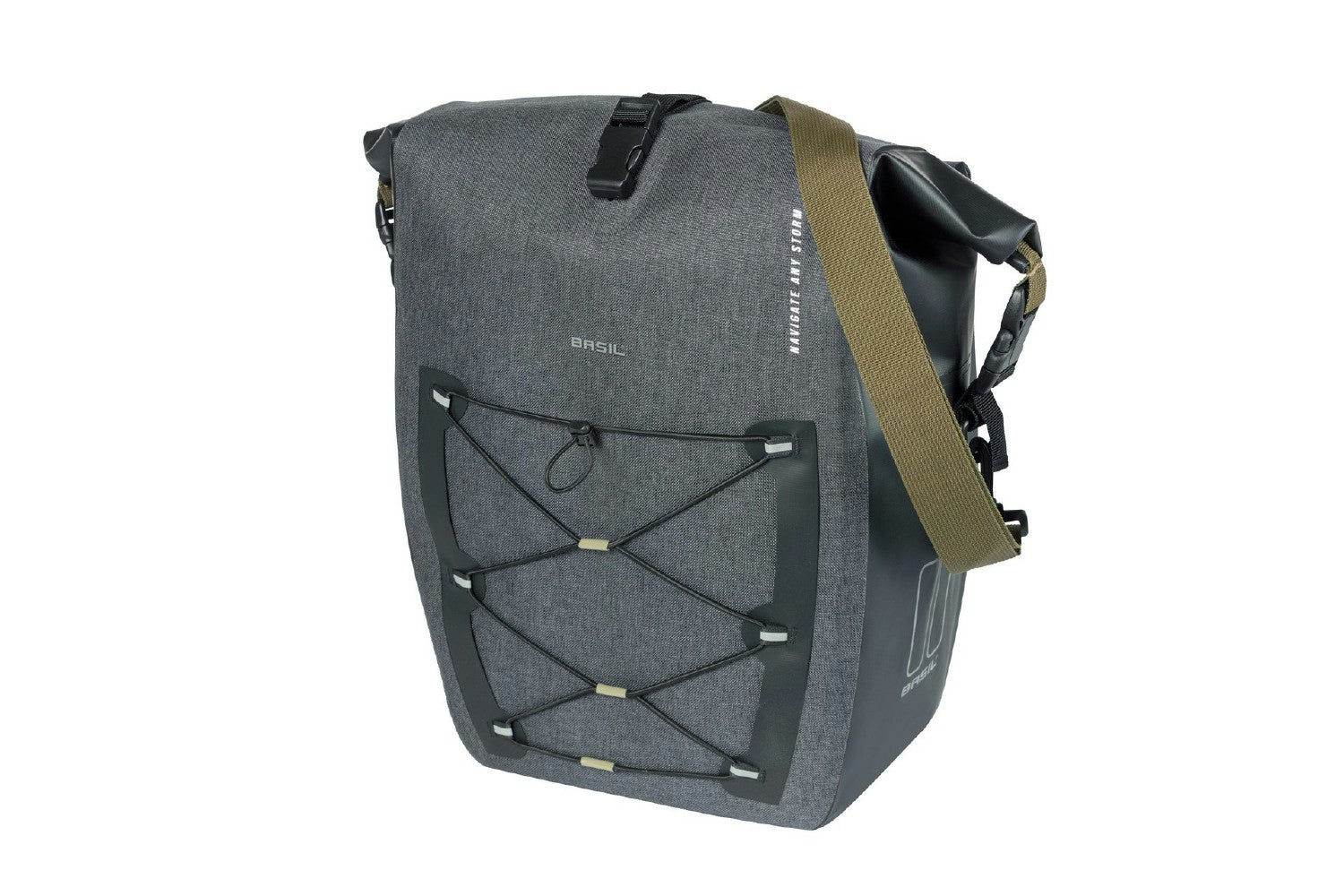 Basil Navigator Storm Mik Side Large Pannier Bag 25-31L - Black