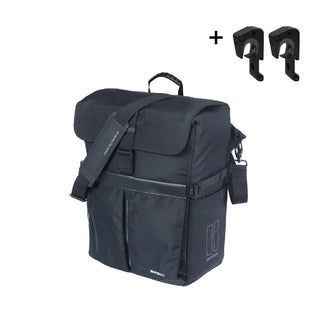 Basil Move Commuter Bicycle Bag MIK Hooks 15L - Black