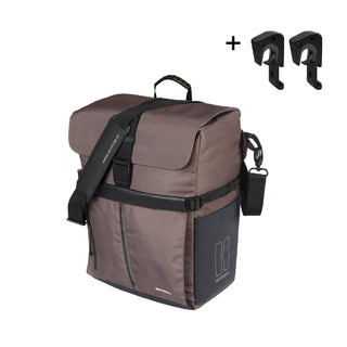 Basil Move Commuter Bicycle Bag MIK Hooks 15L - Brown