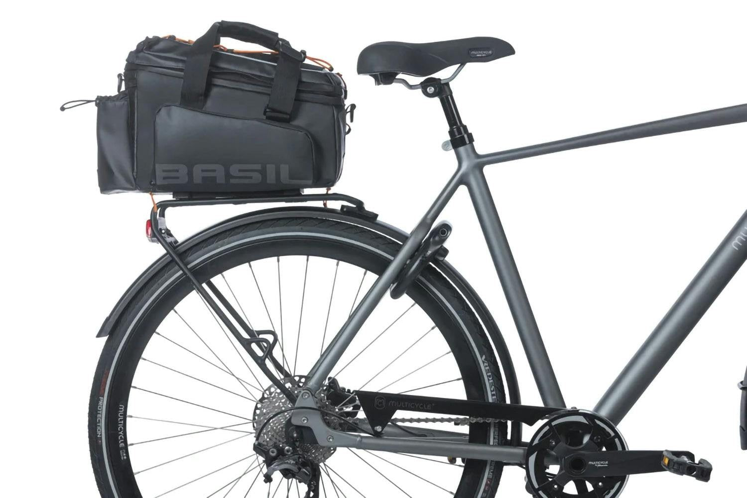 Basil Miles Tarpaulin Trunk Bag XL Pro MIK 9–36L - Black/Orange