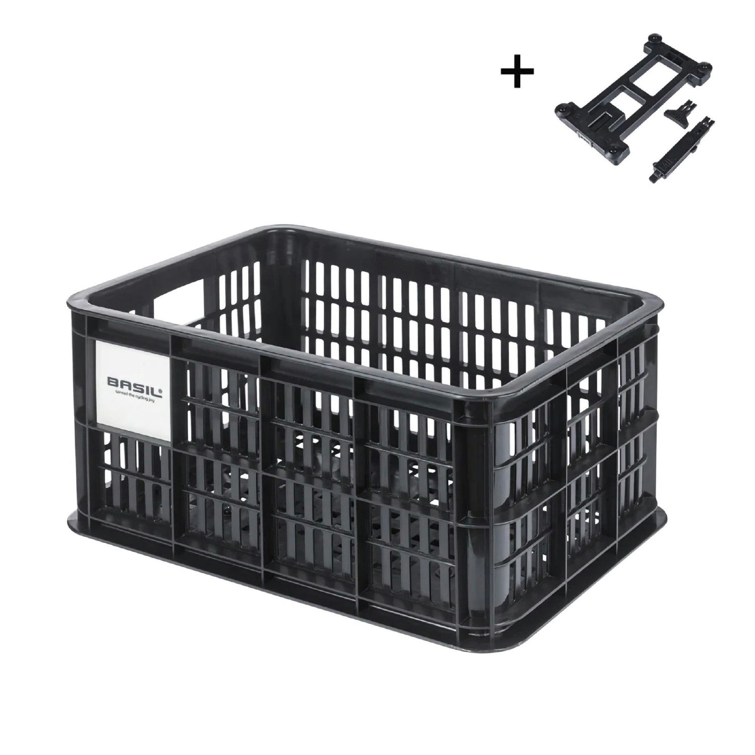 Basil Bicycle Crate Mik 2.0 Small Recycled Lockable 17.5L - Black