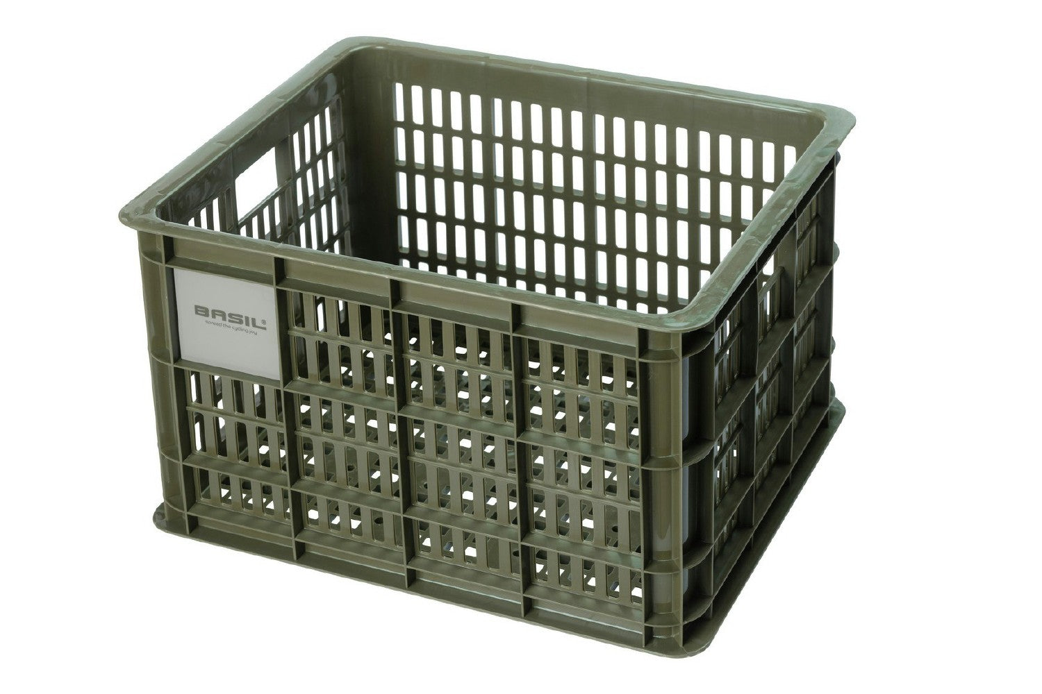 Basil Bicycle Crate Medium Recycled 29.5L - Moss Green