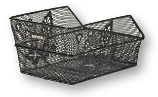 Basil Cento Flower Small Rear Basket - Black