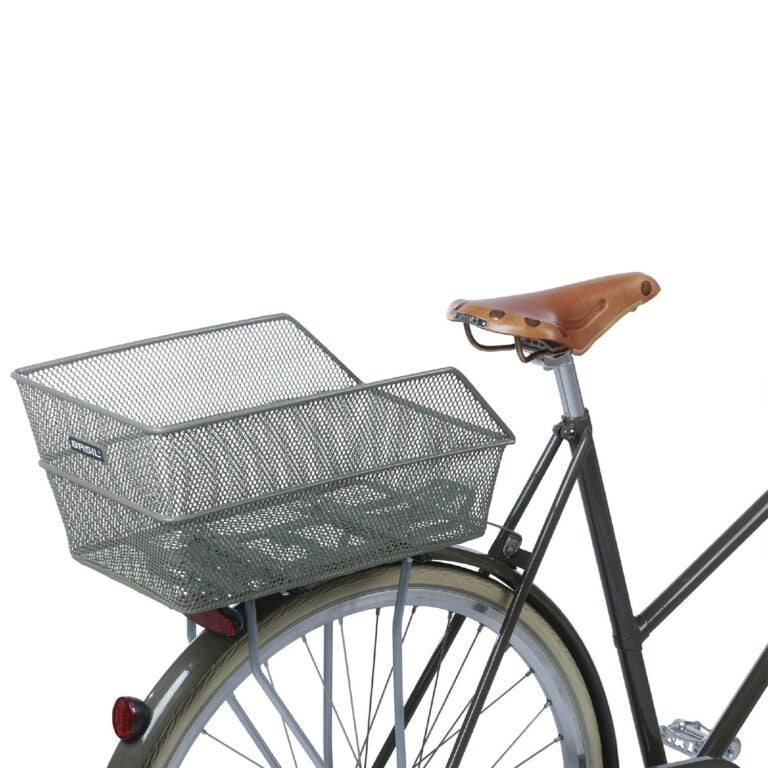 Basil Cento Rear Bicycle Basket Fixed - Olive Green