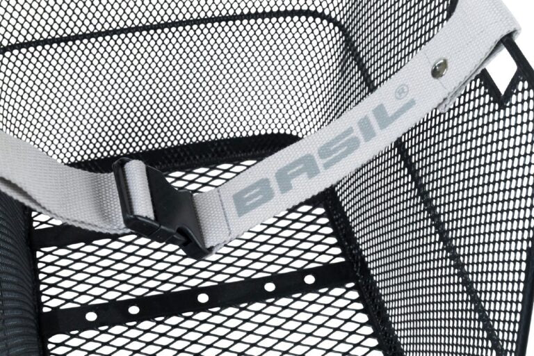 Basil Schoolbag Rear Basket With Belt Fix Mount - Black