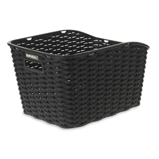 Basil Weave Synthetic Rear Basket - Black