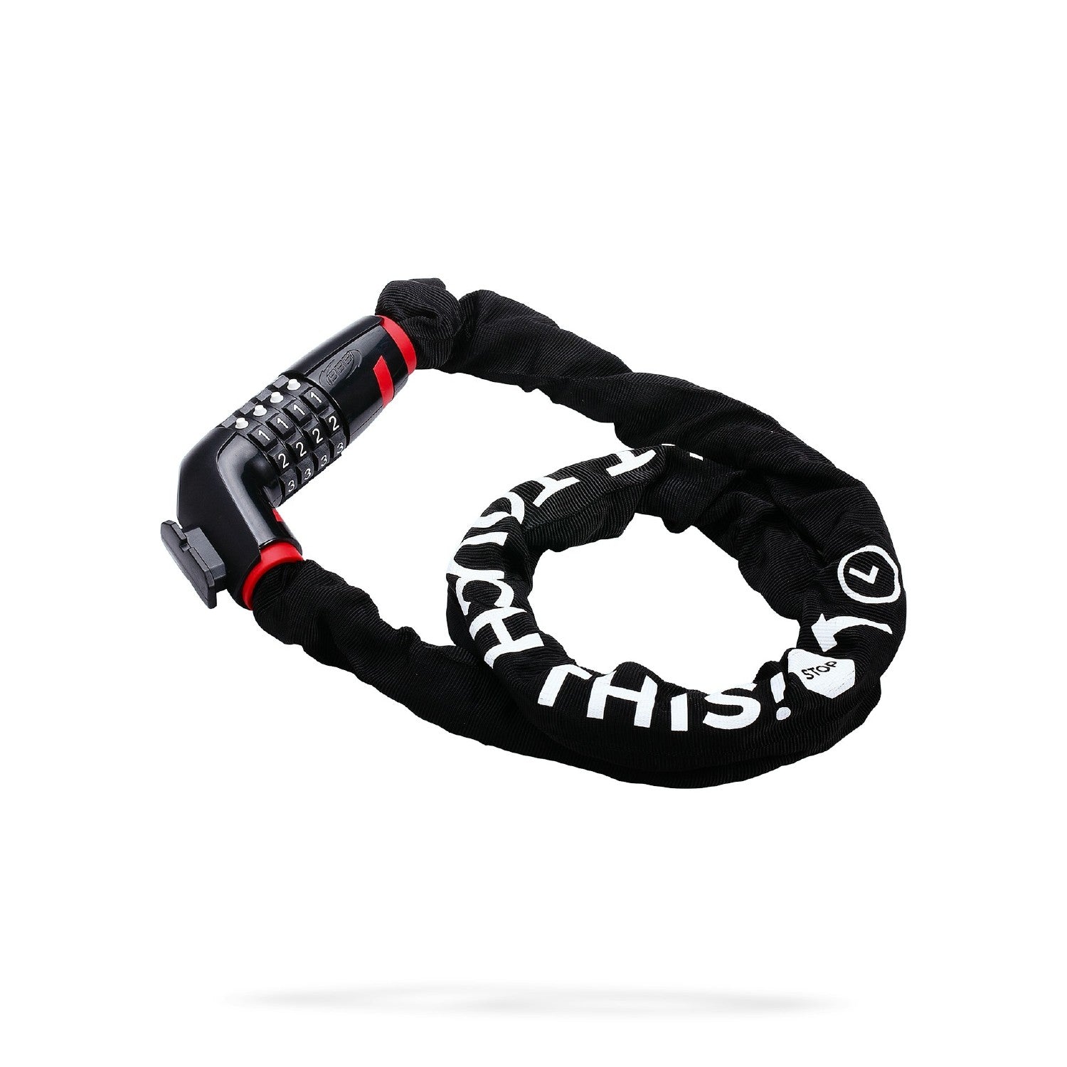 BBB Cycling BBL-49 Codelink 5MM X 1000MM Steel Chain Combo Lock Reflective - Black